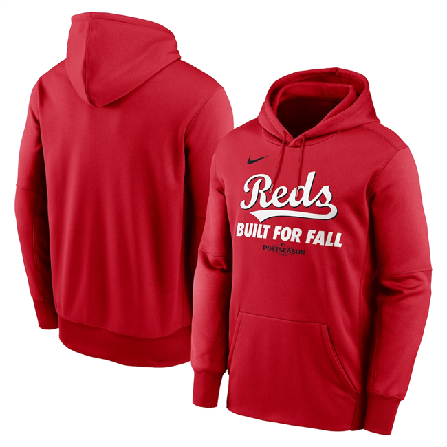 Men's Cincinnati Reds Red 2025 Postseason Collection Therma Fleece Hoodie
